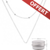 Collier Double Rang Argent OFFERT